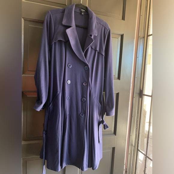Torrid New without tags - size 1 knit blue / navy trench coat - lightweight - Picture 1 of 5